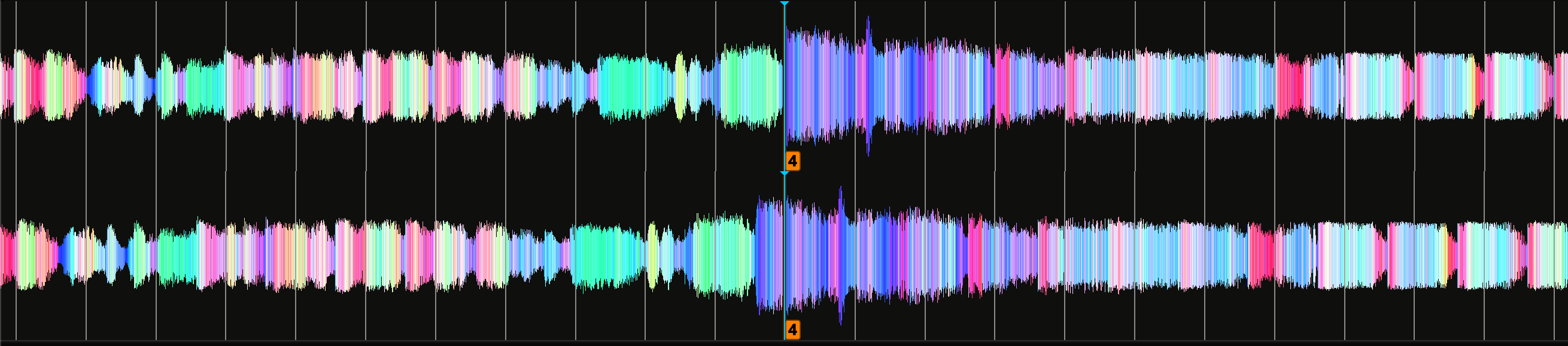Two tracks of the same mastering with misaligned hotcues due to a pregap offset