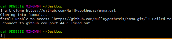 Error with cloning Emma from a personal repo