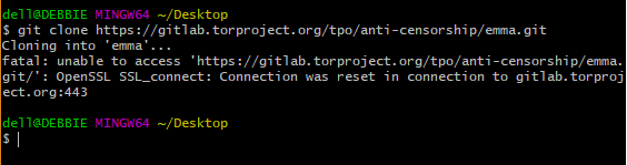 Error with cloning Emma from gitlab