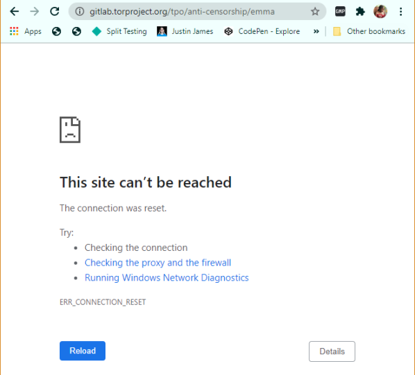 Gitlab inaccessible